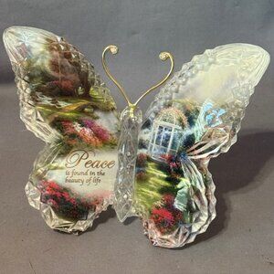 Butterfly Figurine Thomas Kinkade Bradford Exchange Gardens Paradise Vtg Peace